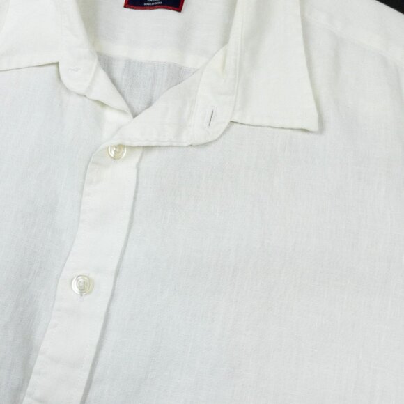 UNTUCKit Linen Shirt Men's Large Solid White Casual Summer Short Sleeve Calvano - Picture 5 of 13